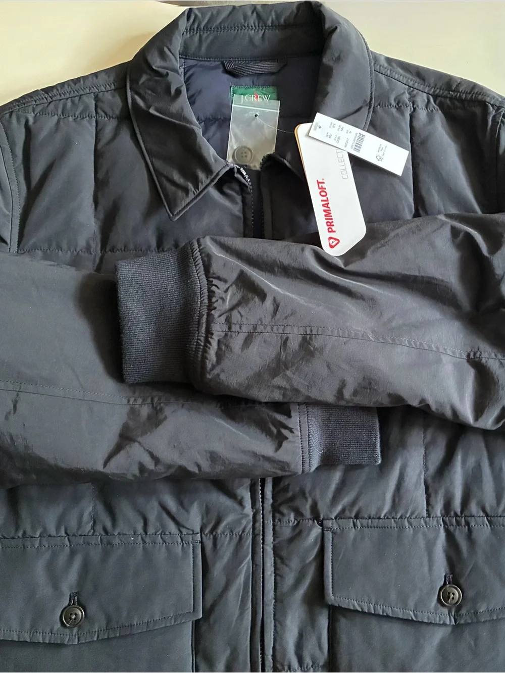 J. Crew Black Quilted Zip-Front Puffer Jacket